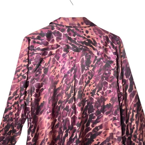 Soft Surroundings Vivi Silk Animal Print Button Up Women’s Flowy Blouse Sz XL - Picture 9 of 11